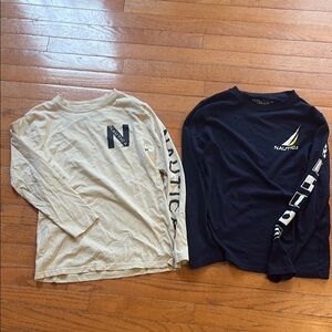 Bundle of 2 Nautical long sleeve tahirts. Cream and Blue. Very good condition.